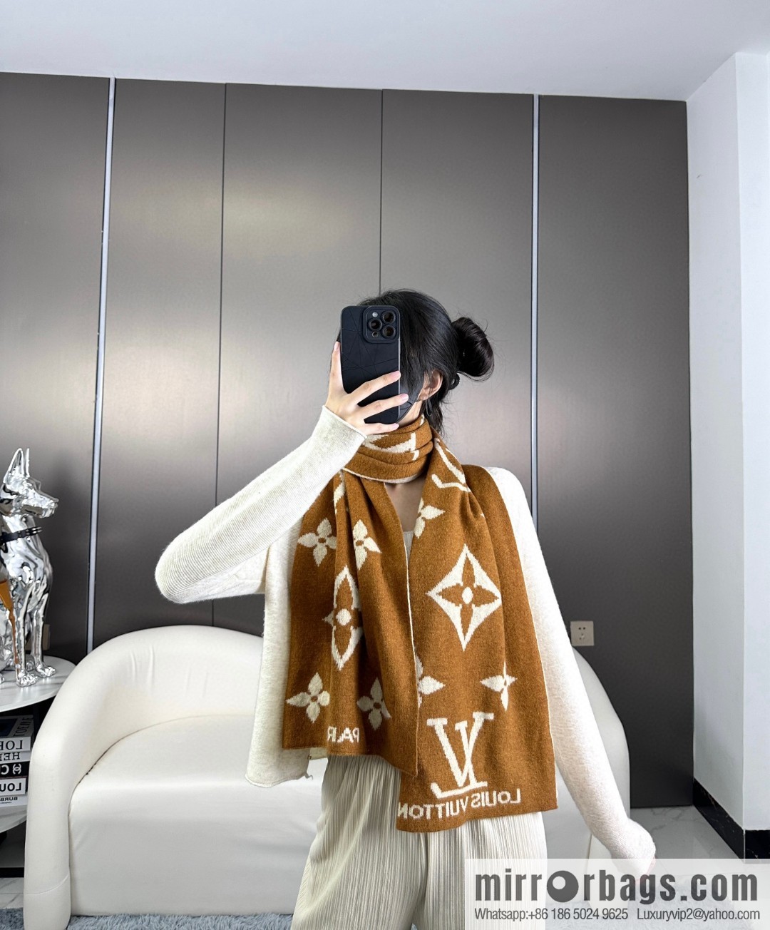 LV 2024 latest couple imported knitted cashmere scarf