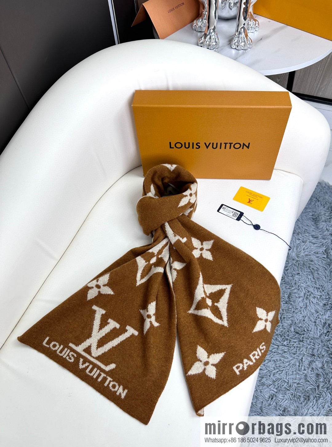 LV 2024 latest couple imported knitted cashmere scarf