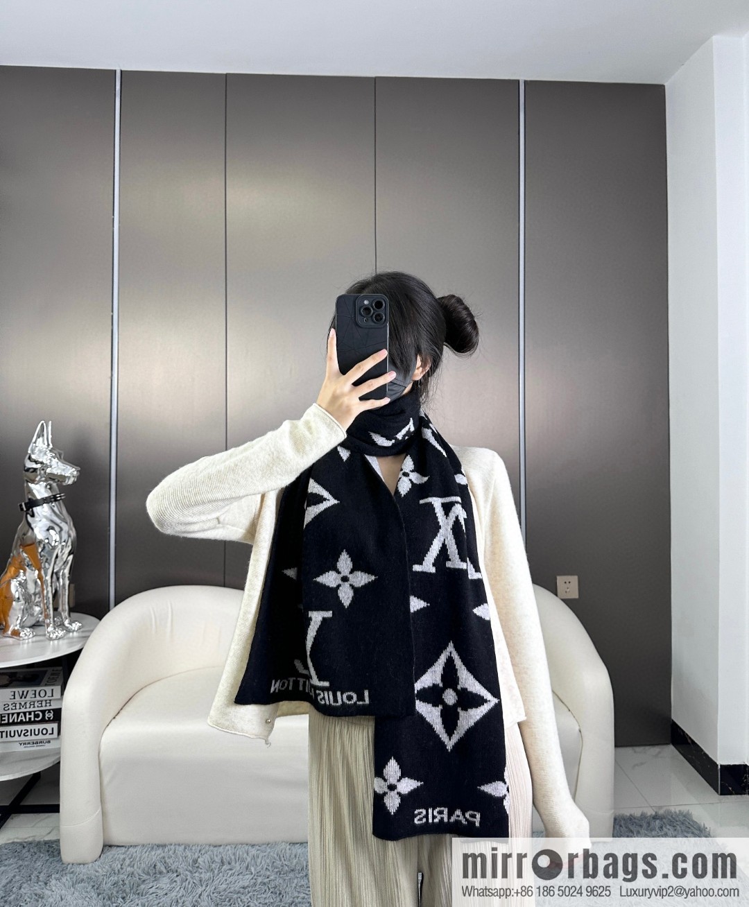 LV 2024 latest couple imported knitted cashmere scarf