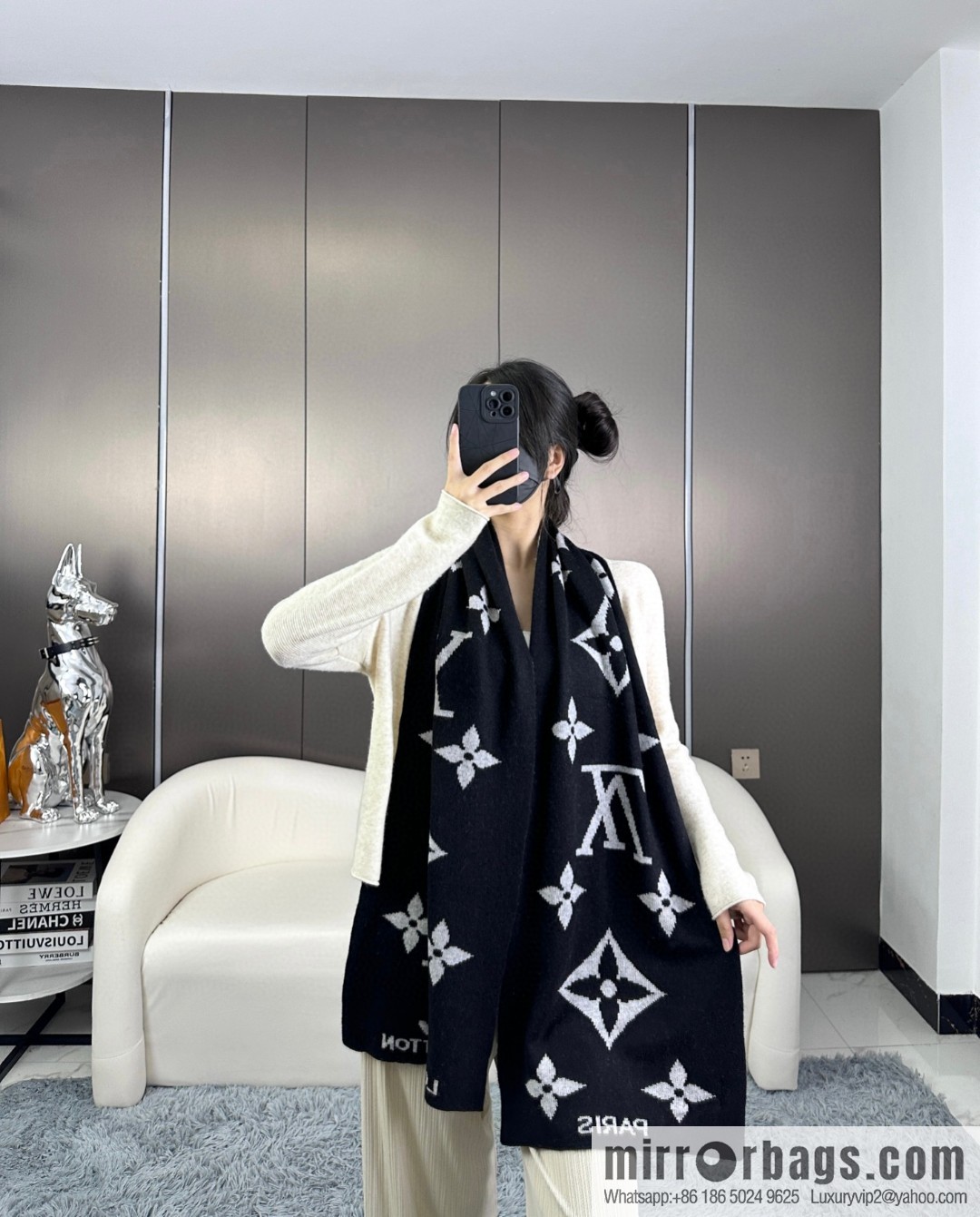 LV 2024 latest couple imported knitted cashmere scarf
