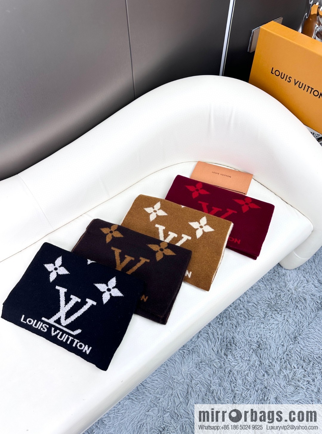 LV 2024 latest couple imported knitted cashmere scarf