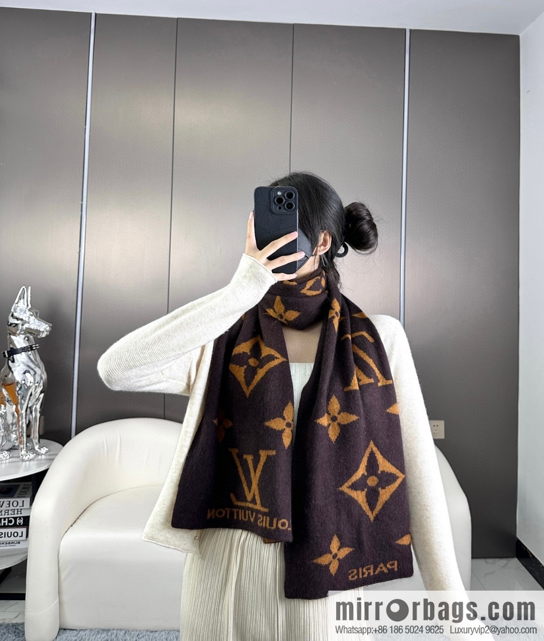LV 2024 latest couple imported knitted cashmere scarf