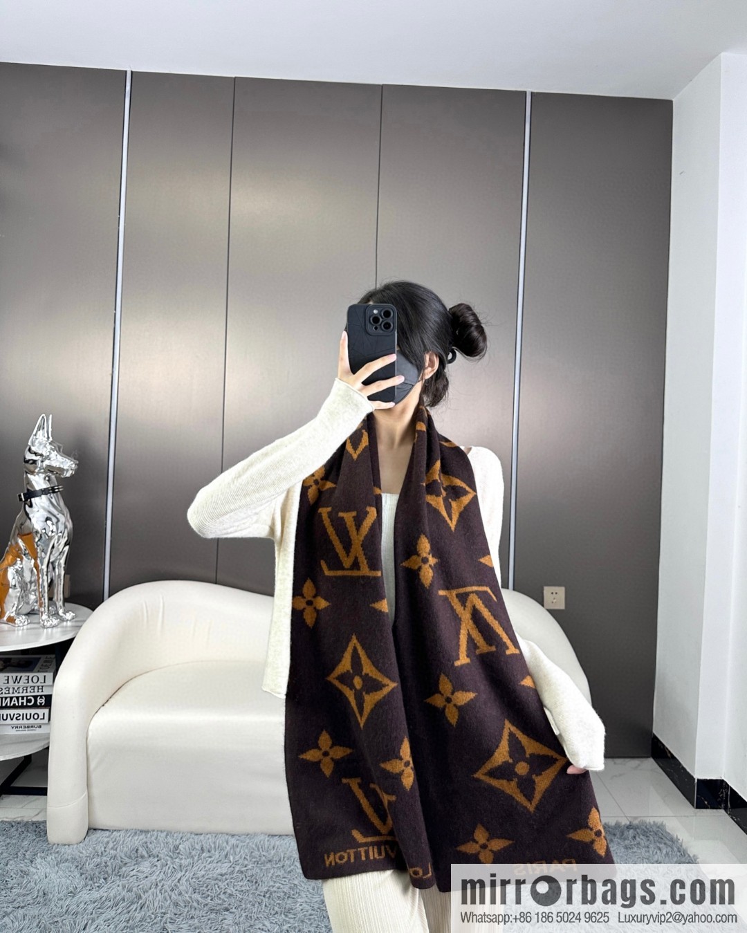 LV 2024 latest couple imported knitted cashmere scarf