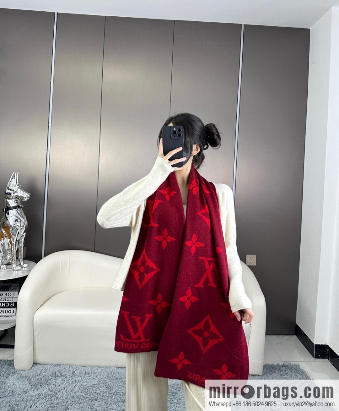 LV 2024 latest couple imported knitted cashmere scarf