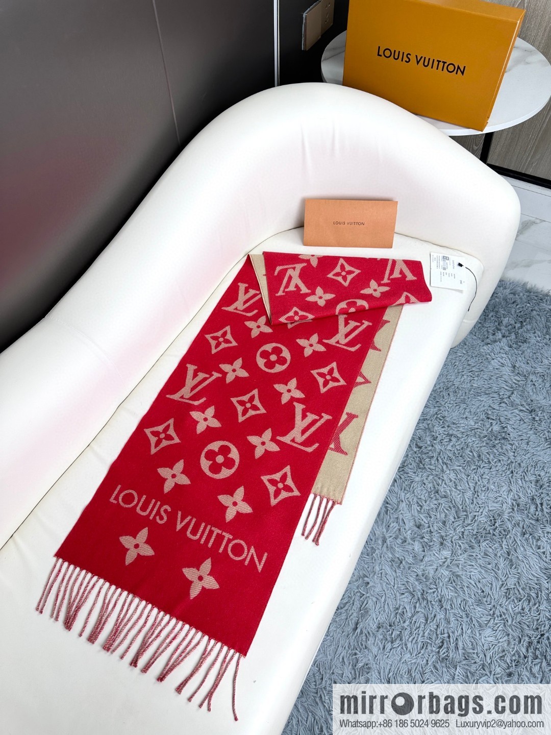 LV Year of the Dragon Limited Edition, Embroidered Labeled Sheep Wool Scarf M79522