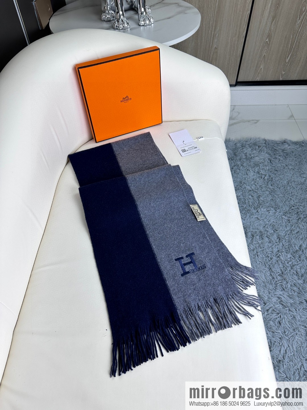 Hermes, high-end cashmere knitted scarf