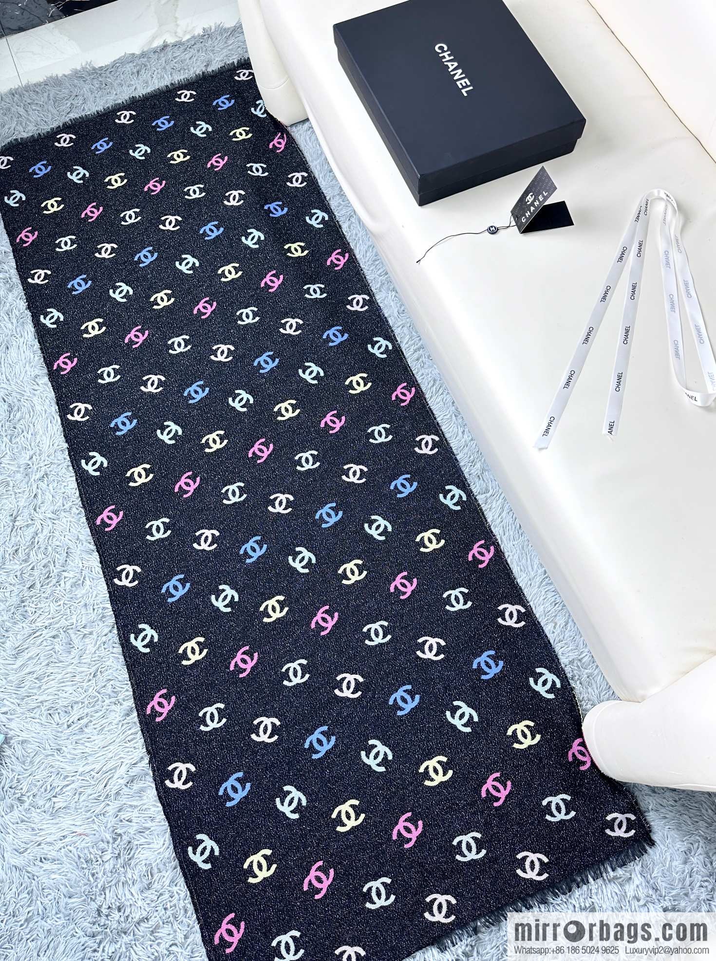 CHANEL 24C color logo scarf