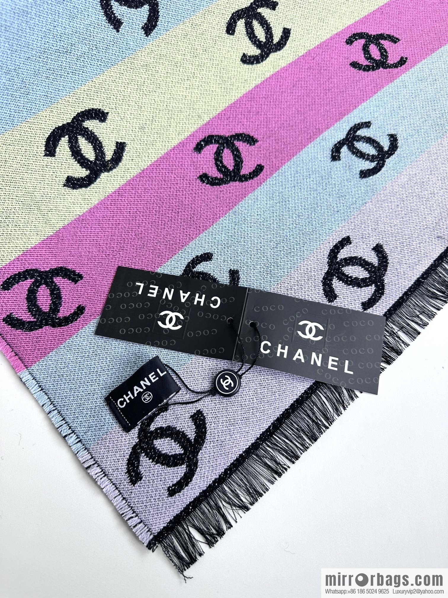 CHANEL 24C color logo scarf