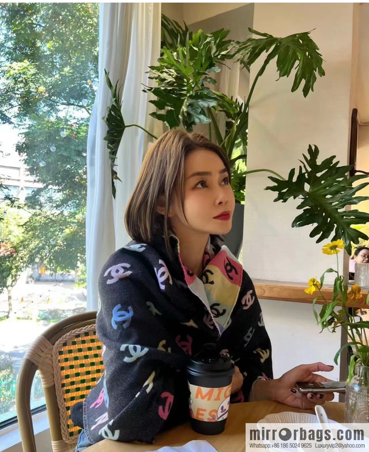 CHANEL 24C color logo scarf