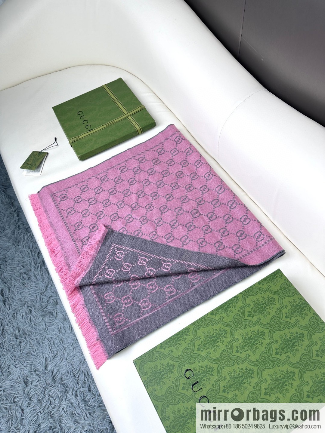 GUCCI double-sided jacquard scarf shawl