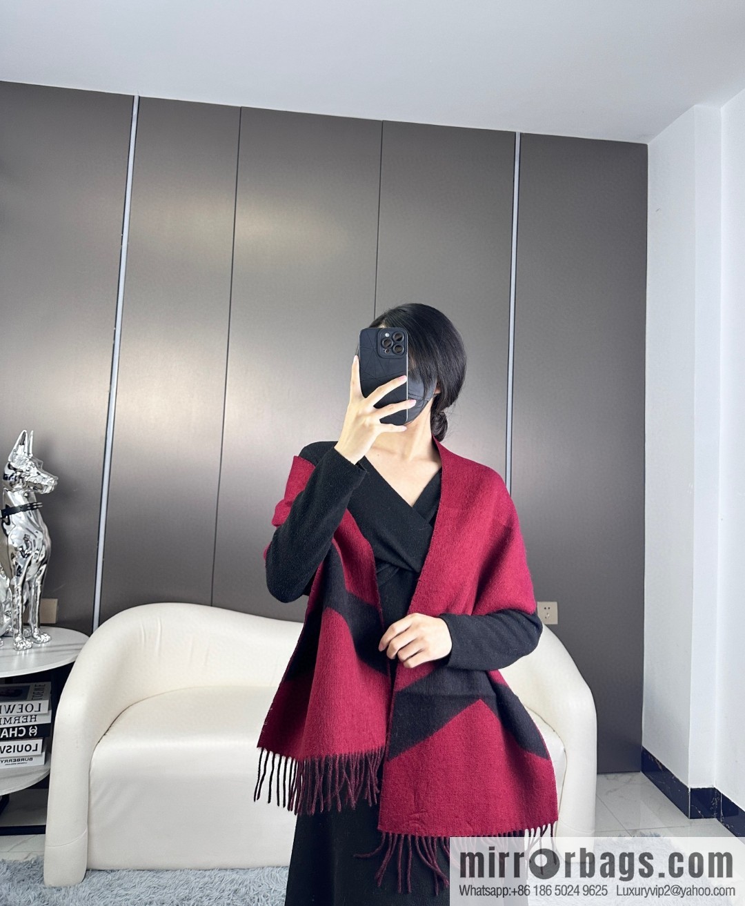 Hermès, long wool scarf