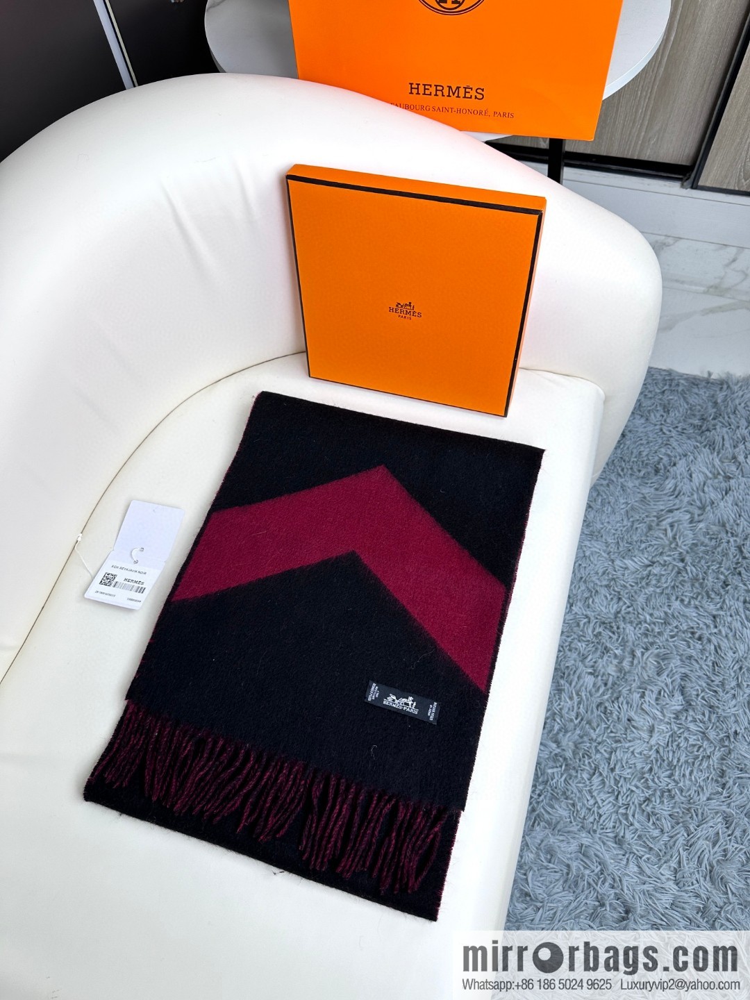 Hermès, long wool scarf