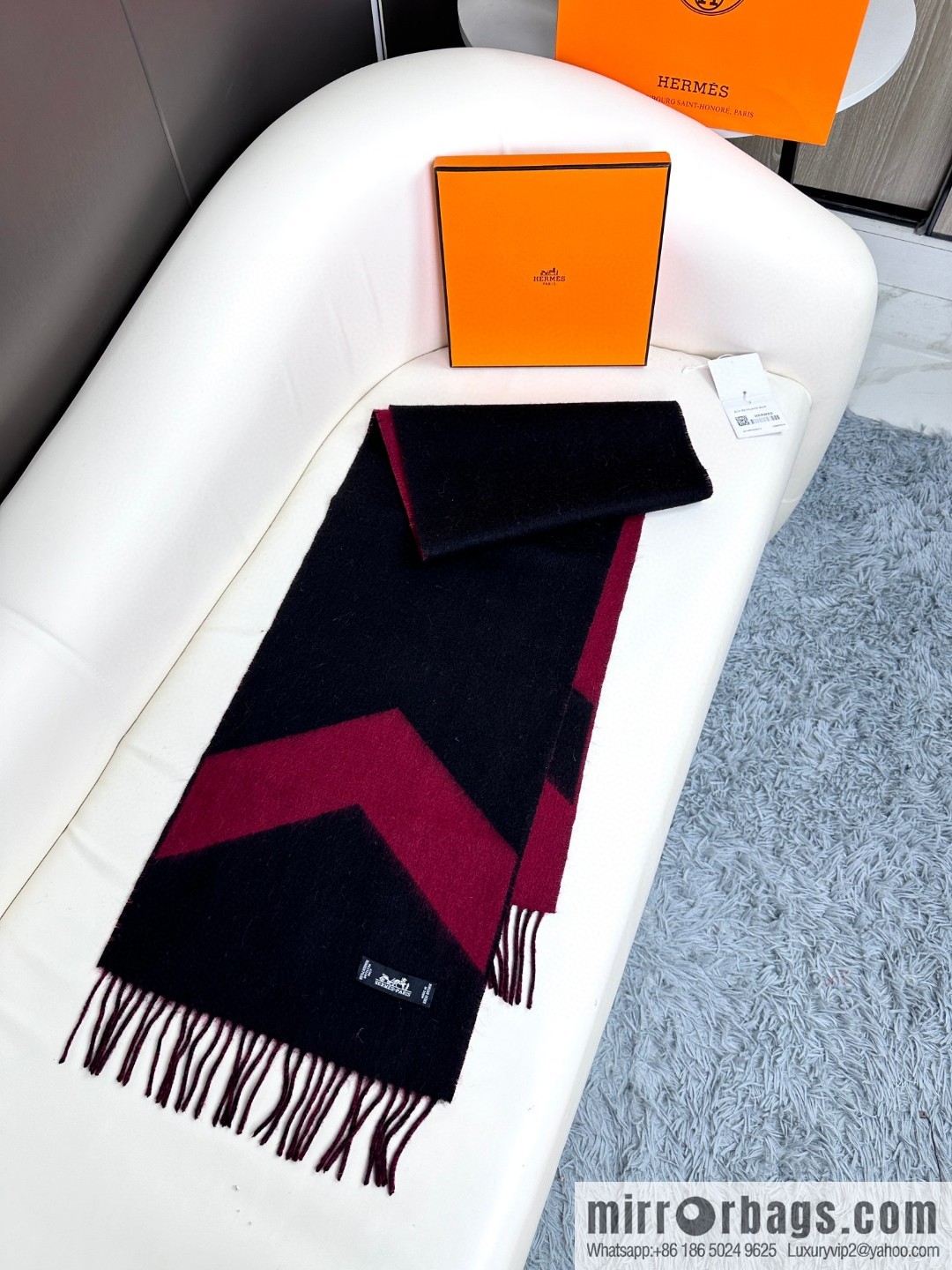 Hermès, long wool scarf