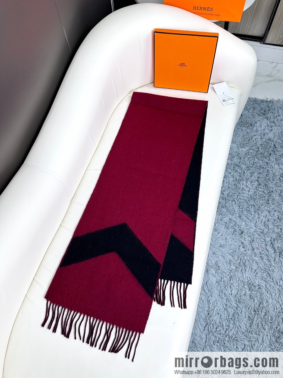 Hermès, long wool scarf