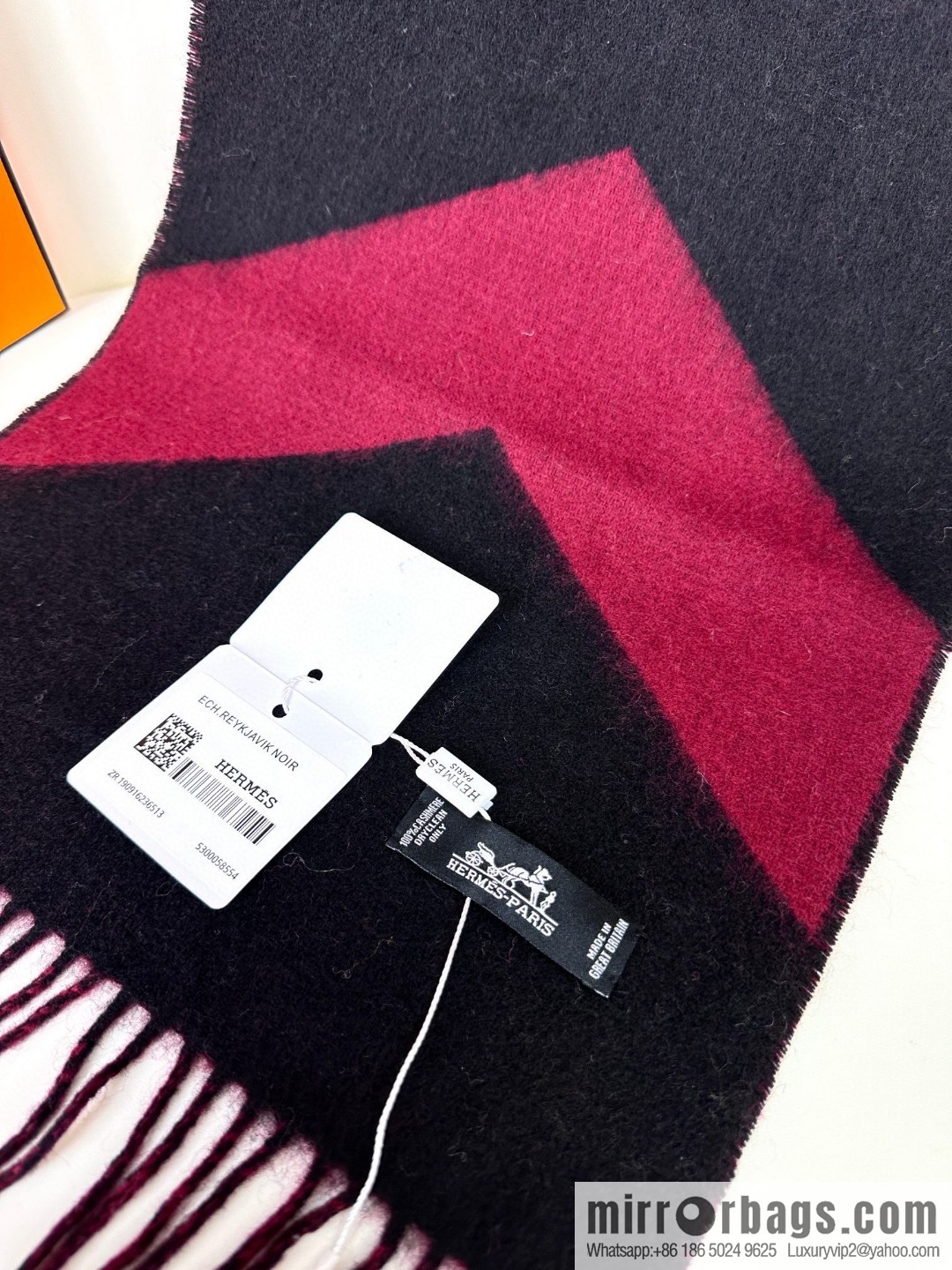 Hermès, long wool scarf