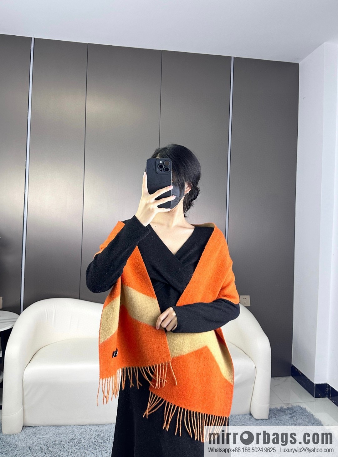 Hermès, long wool scarf