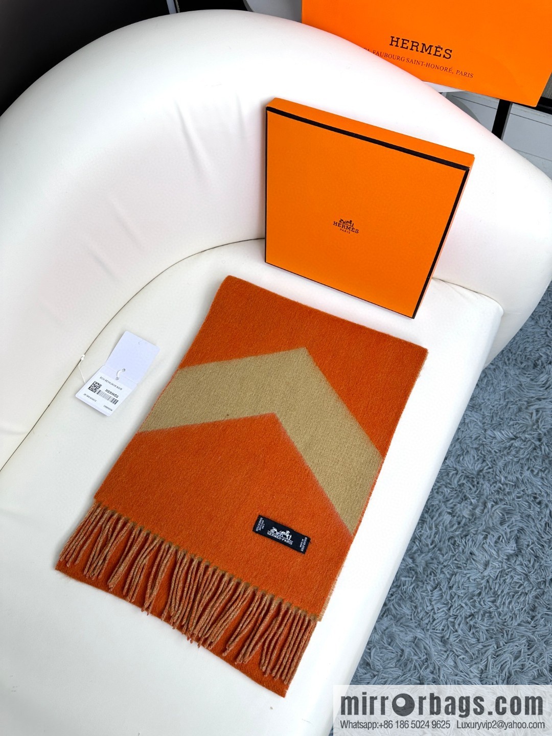 Hermès, long wool scarf