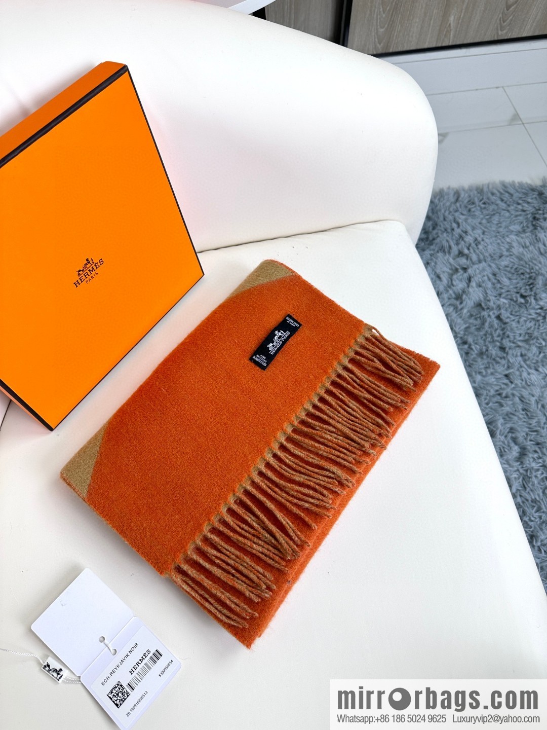 Hermès, long wool scarf