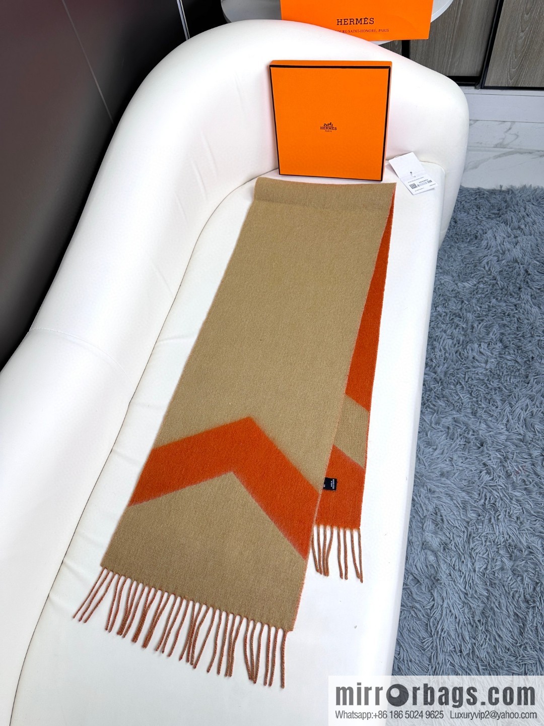 Hermès, long wool scarf