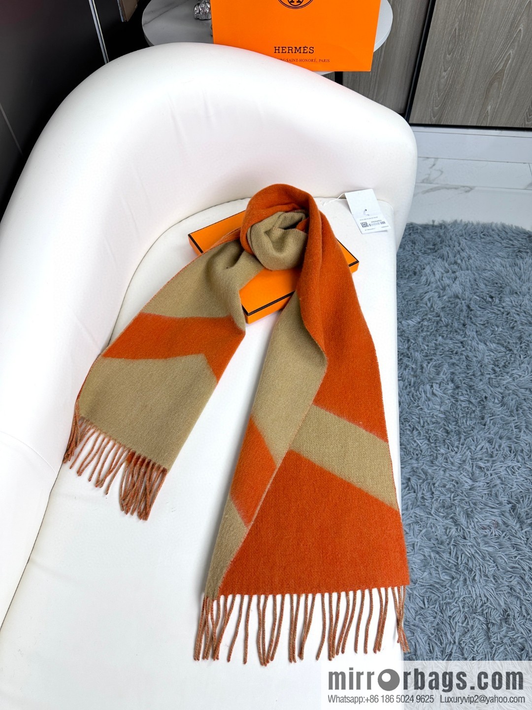 Hermès, long wool scarf