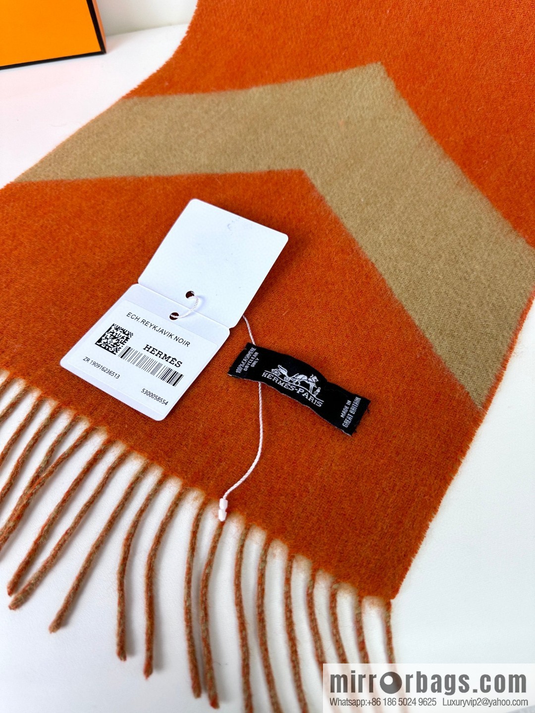Hermès, long wool scarf