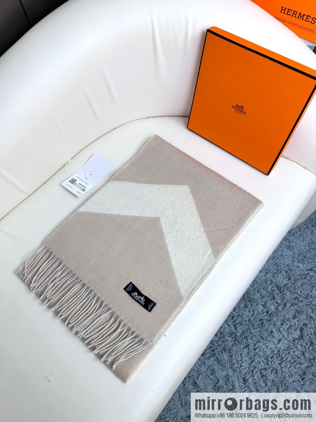 Hermès, long wool scarf