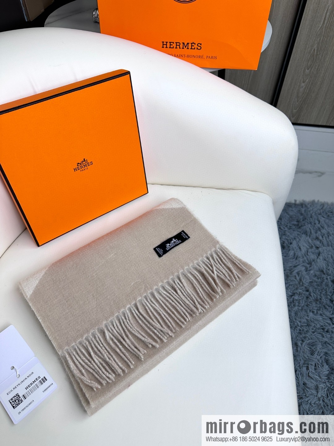 Hermès, long wool scarf