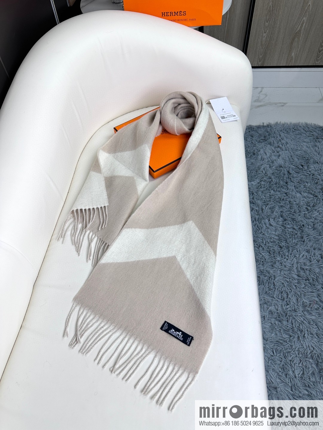 Hermès, long wool scarf
