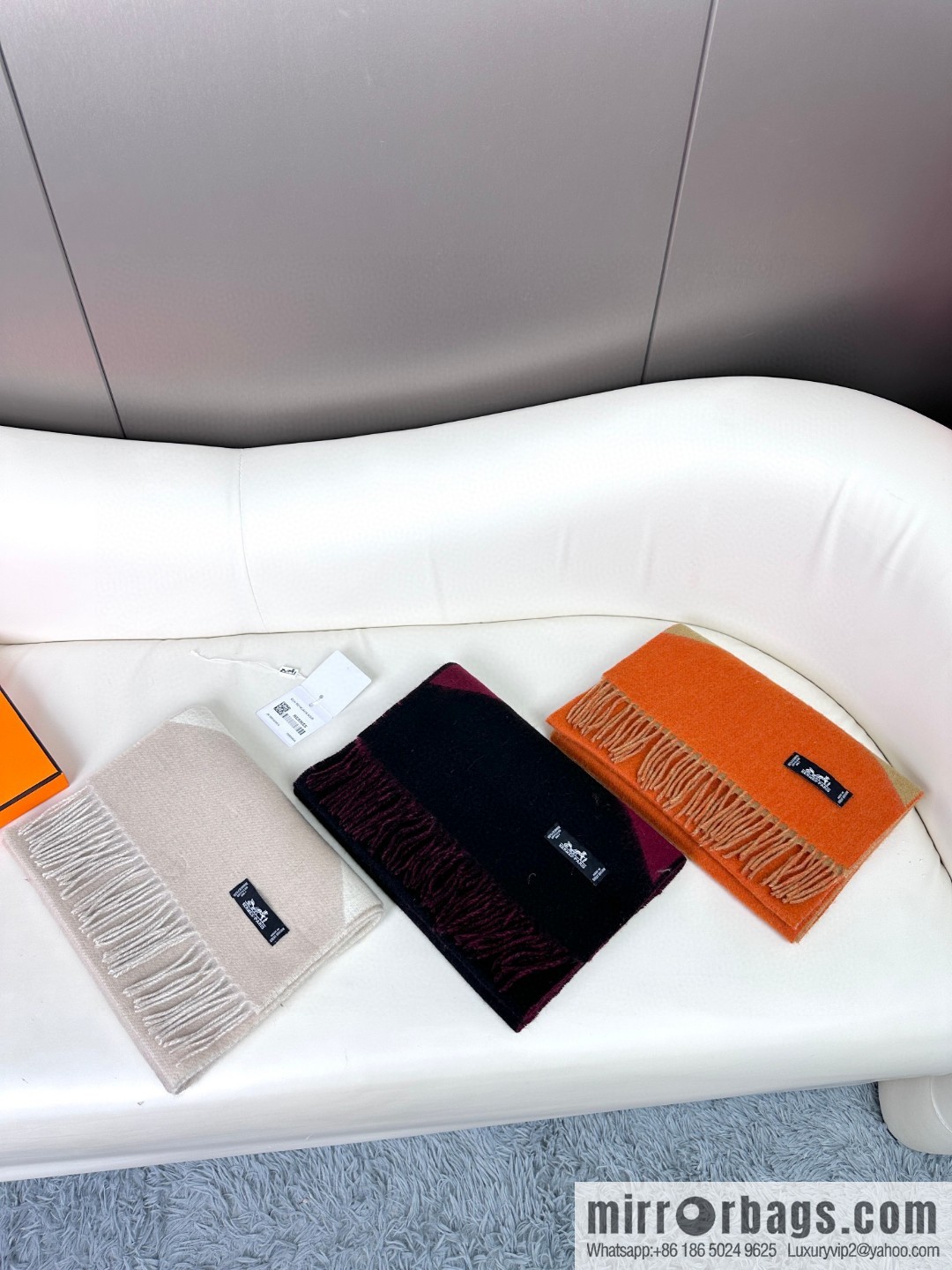 Hermès, long wool scarf