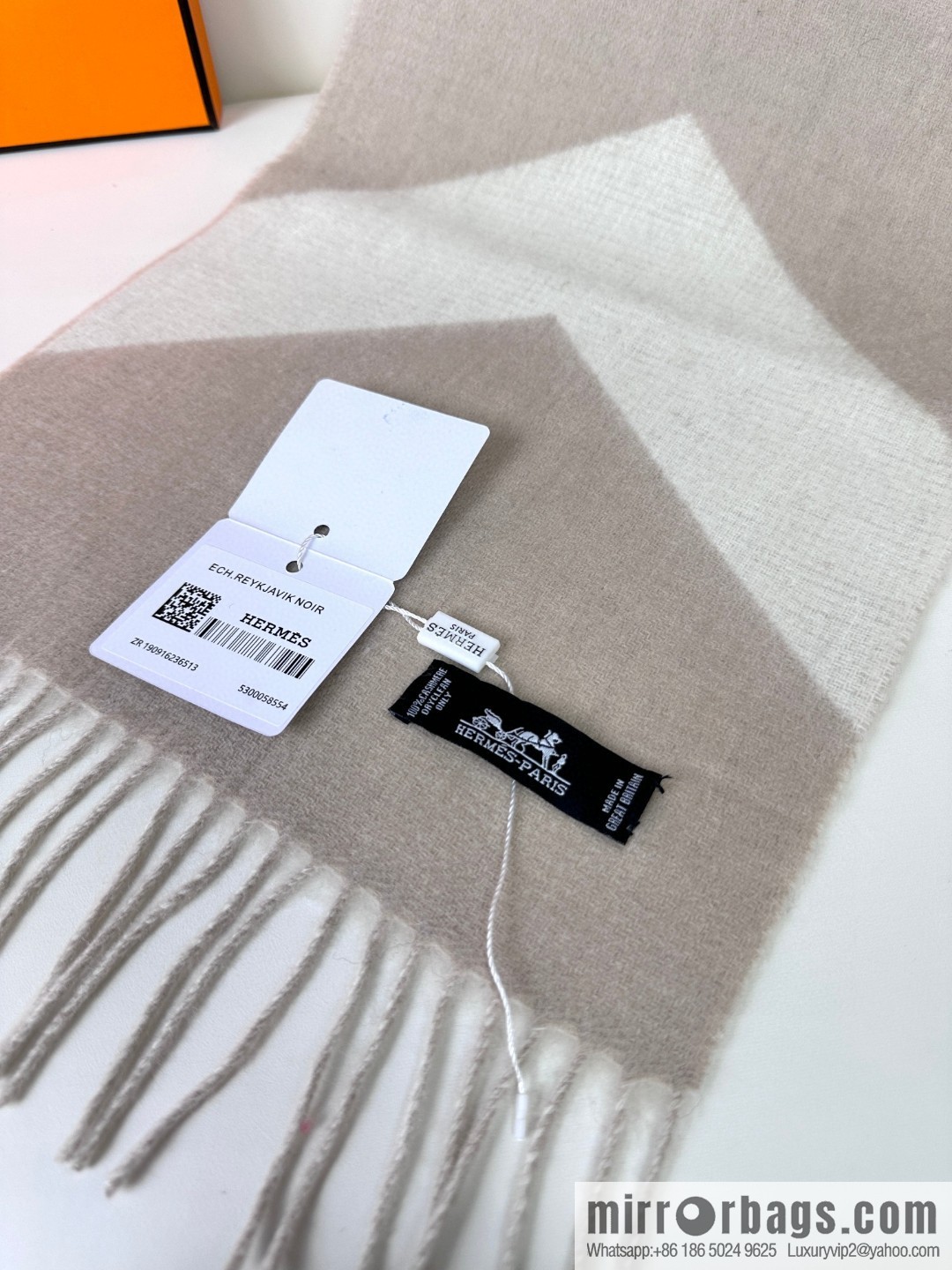 Hermès, long wool scarf