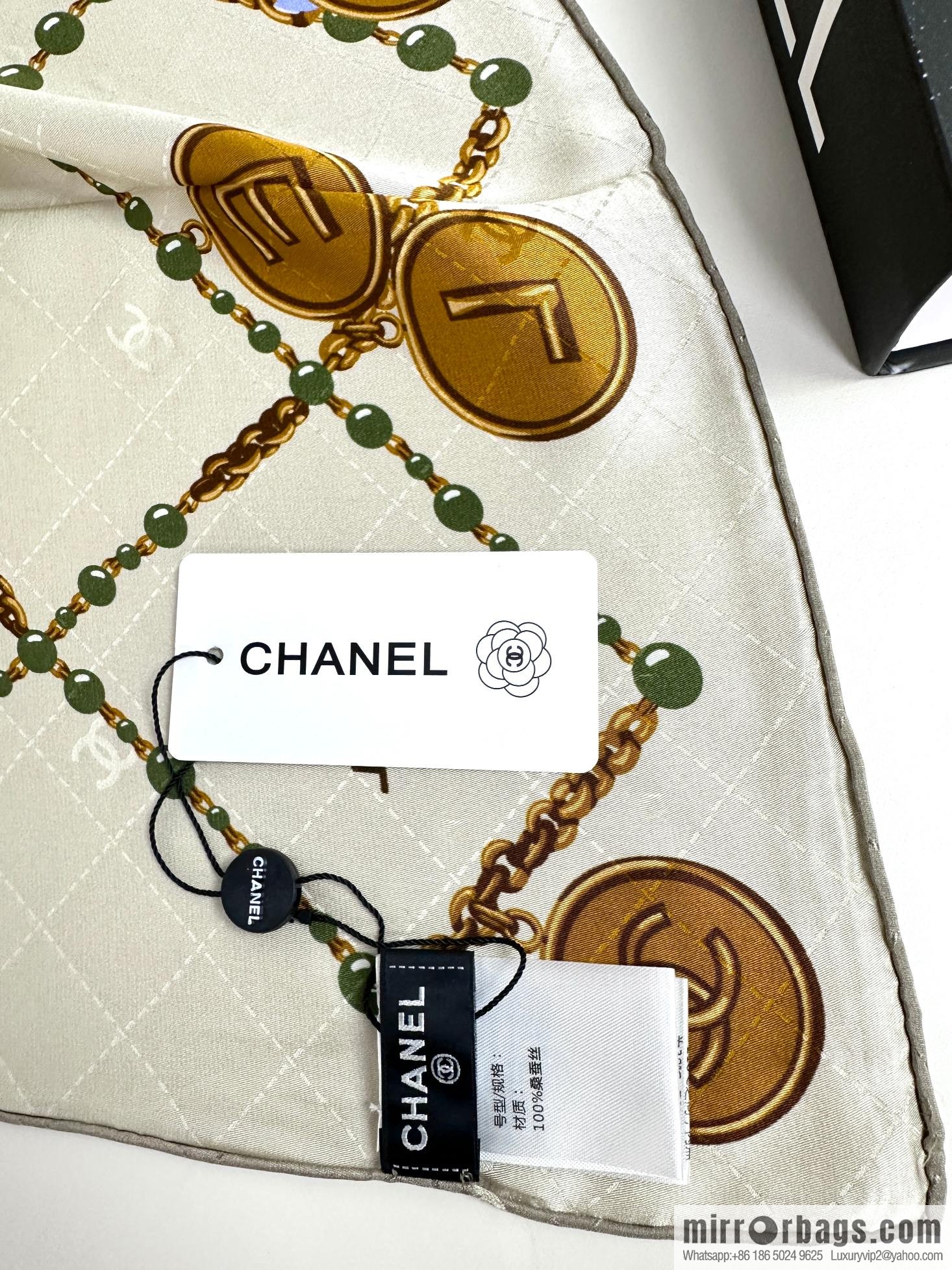 CHANEL Xiaoxiang pearl dark pattern jacquard 90 silk square towel