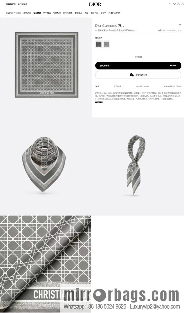 Dior silk scarf