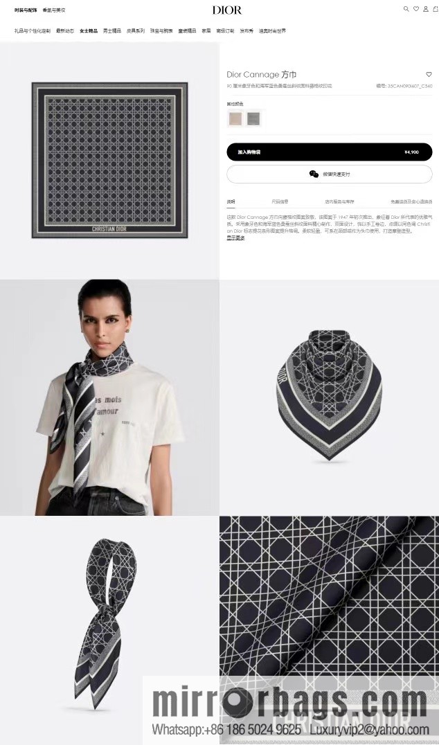 Dior silk scarf