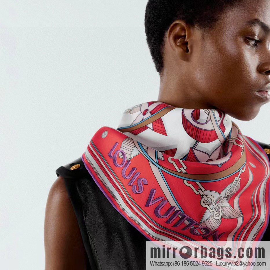 LV [L three-dimensional relief pattern 90] silk printing square towel