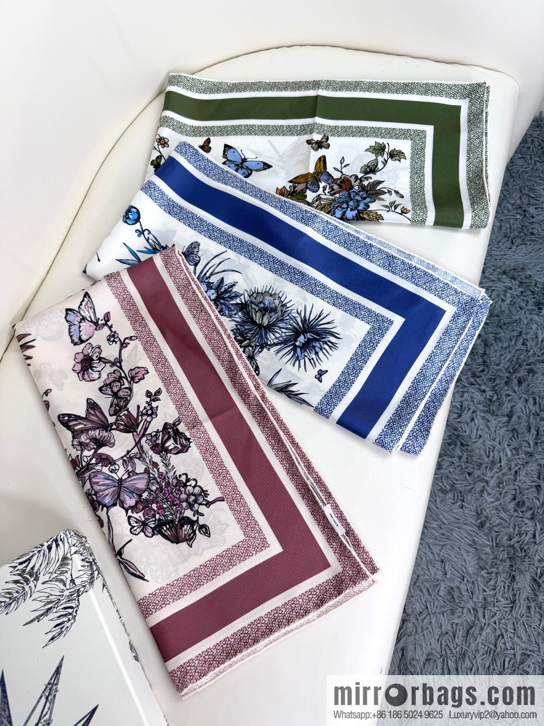 DIOR mexican flowers, silk scarves
