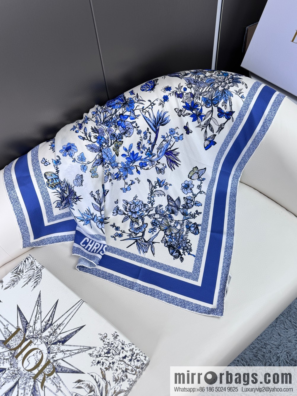 DIOR mexican flowers, silk scarves