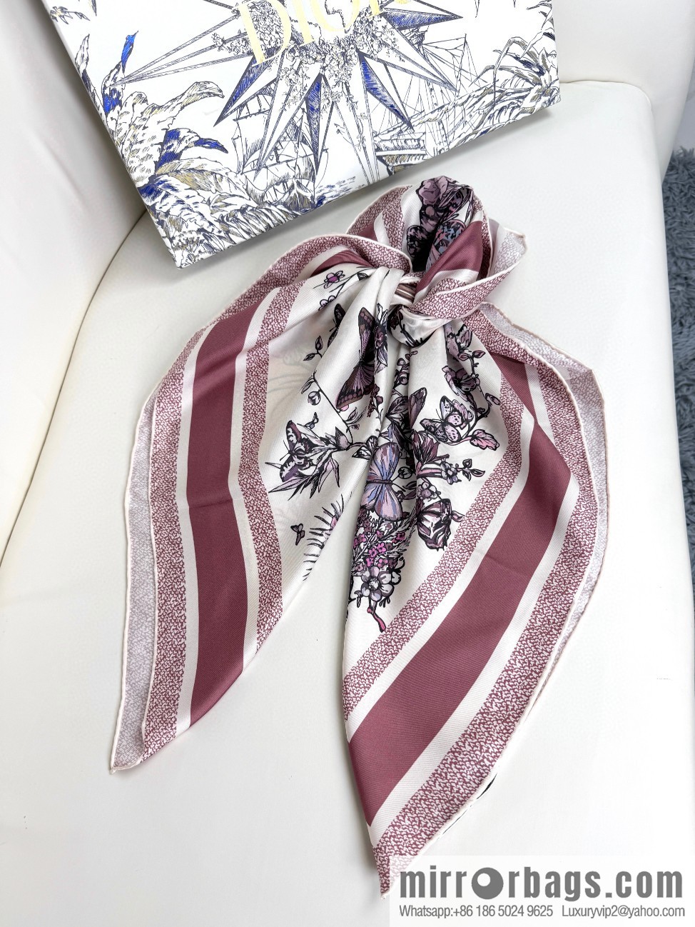 DIOR mexican flowers, silk scarves