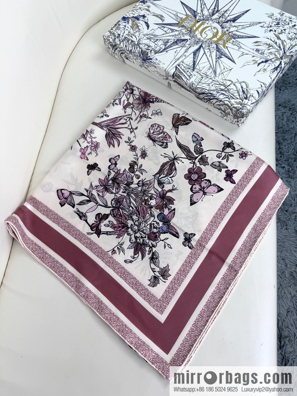 DIOR mexican flowers, silk scarves