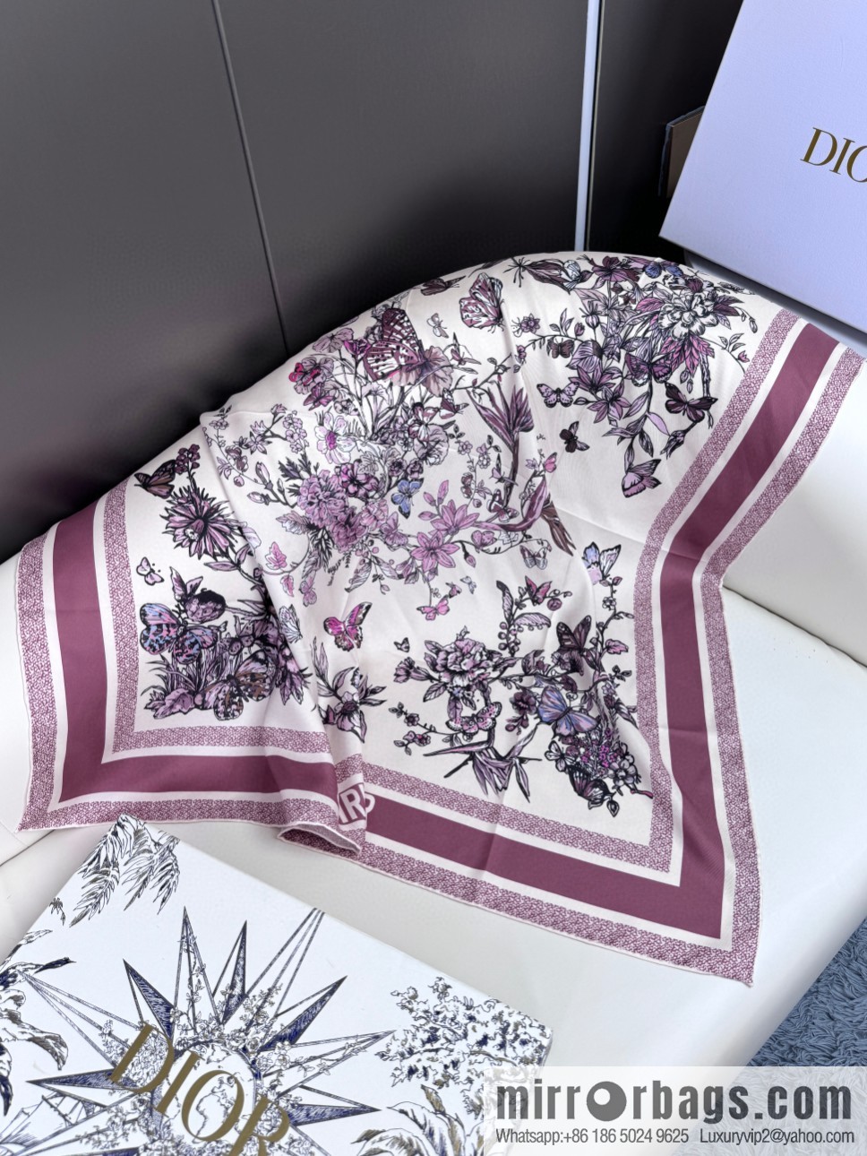 DIOR mexican flowers, silk scarves