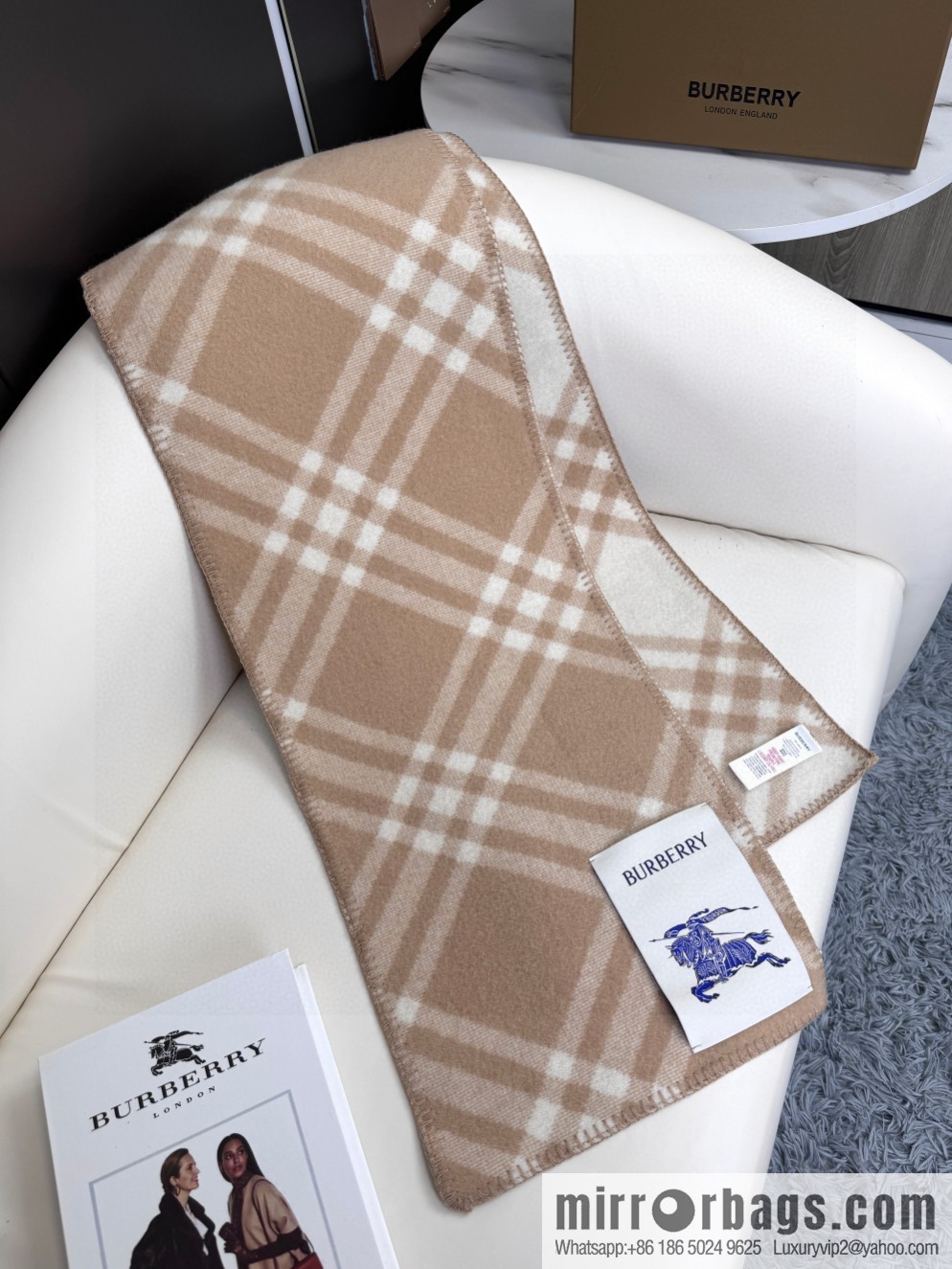 The latest Burberry cashmere wool-blend scarf for 2024