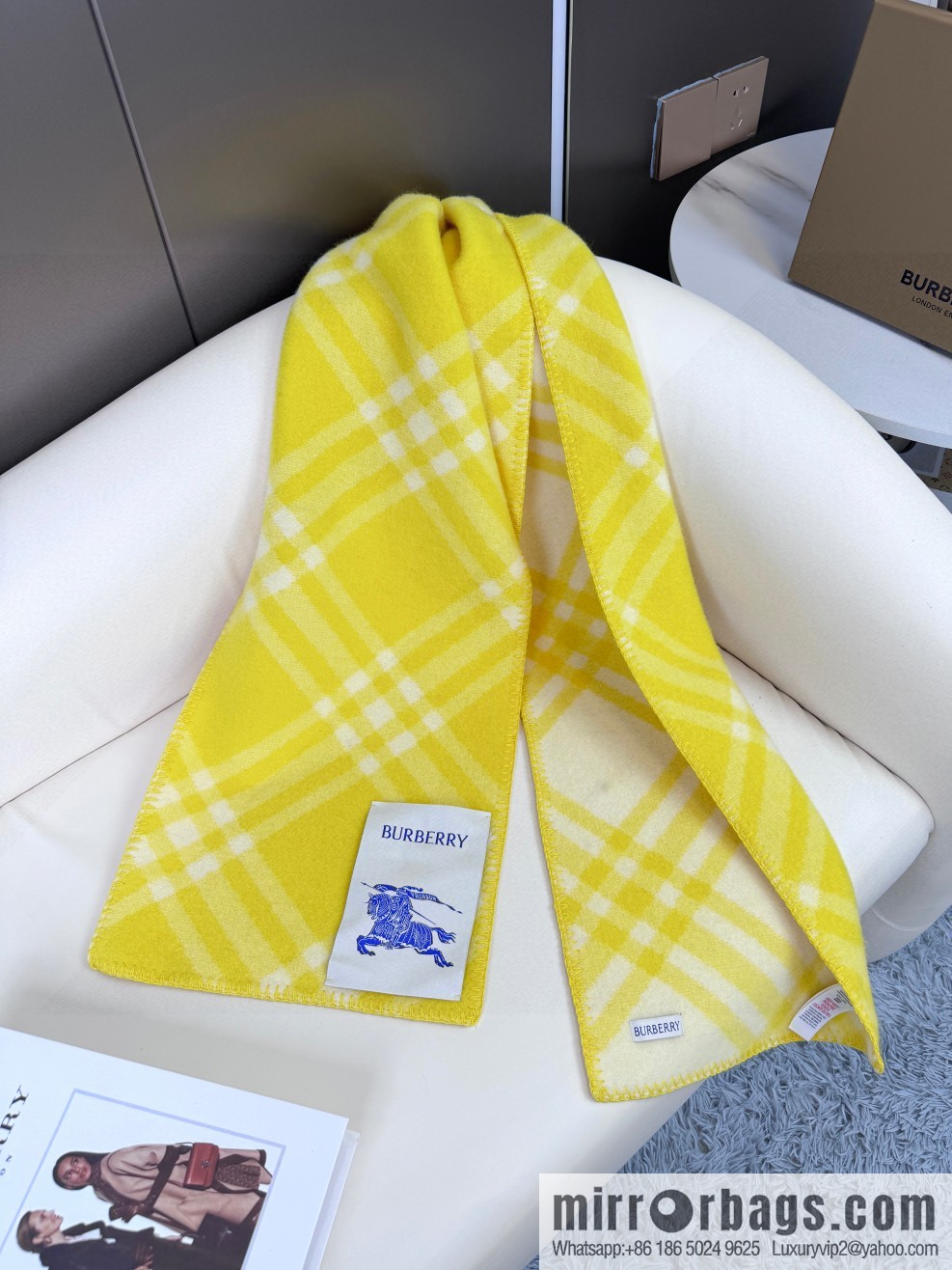 The latest Burberry cashmere wool-blend scarf for 2024
