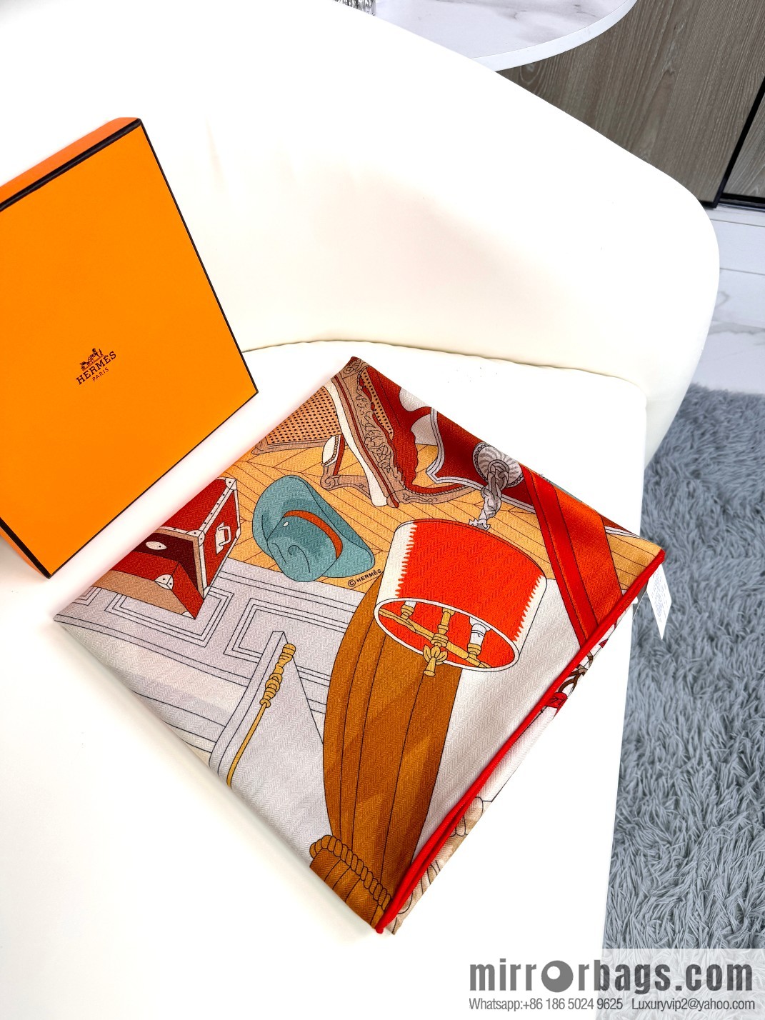 2025 counter synchronization Hermes double-sided same color, top velvet square scarf