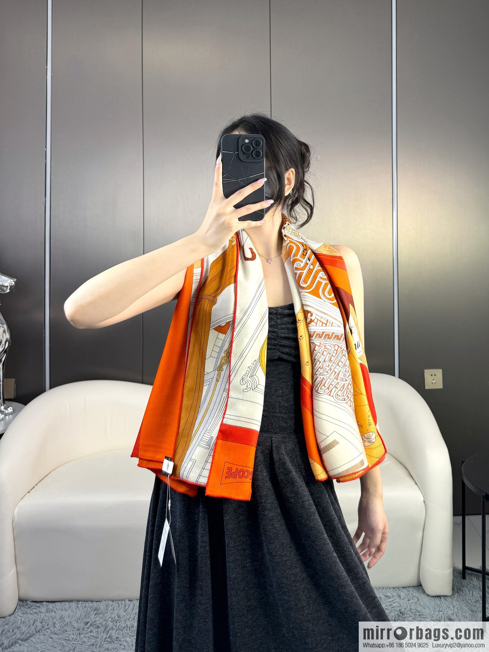 2025 counter synchronization Hermes double-sided same color, top velvet square scarf