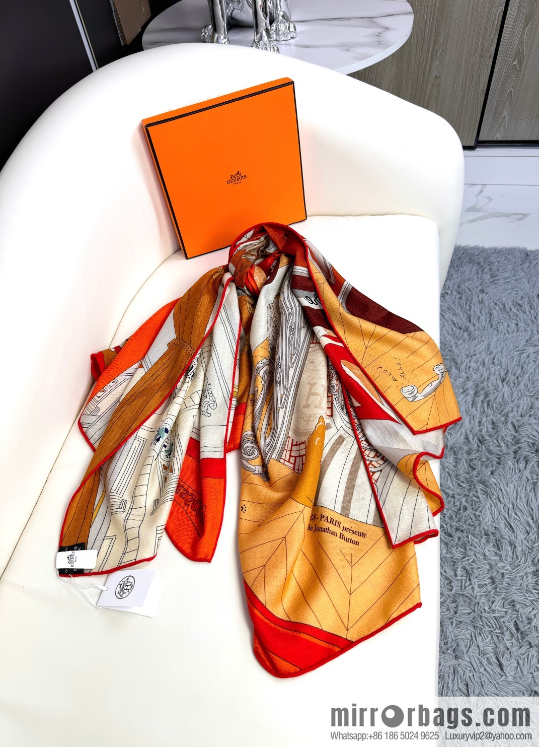 2025 counter synchronization Hermes double-sided same color, top velvet square scarf
