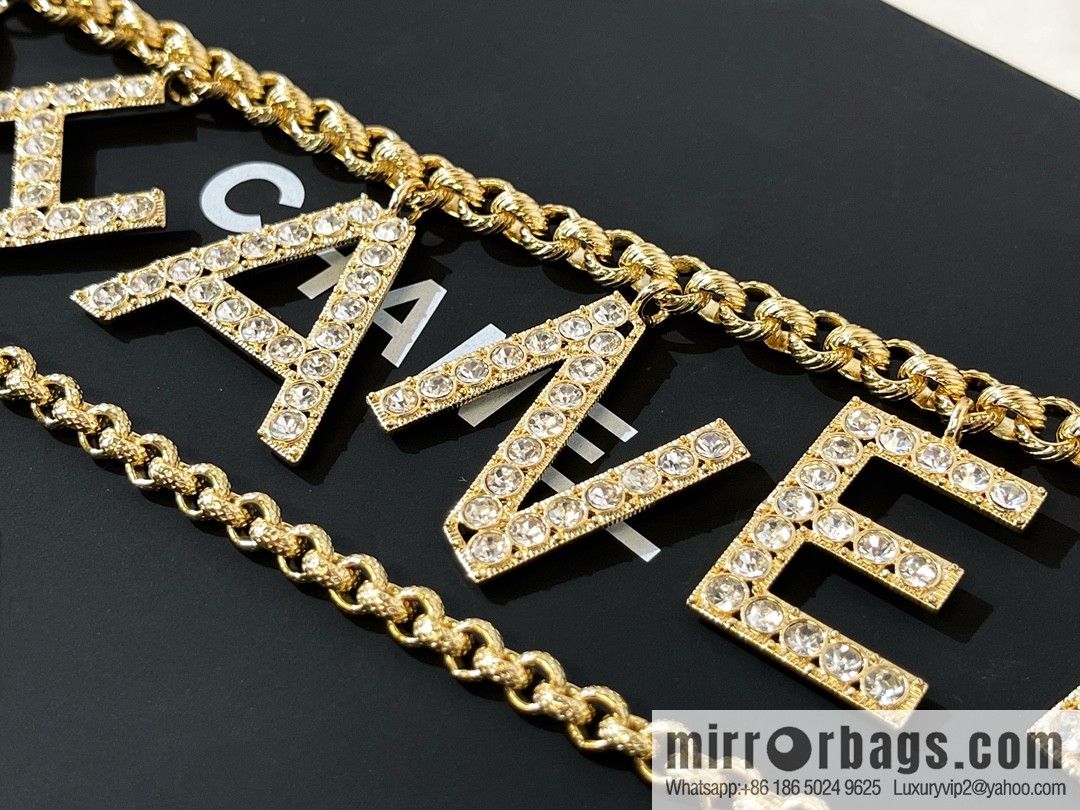 New ☑️ Chanel Double C Full Diamond Letter Belt Waist Chain