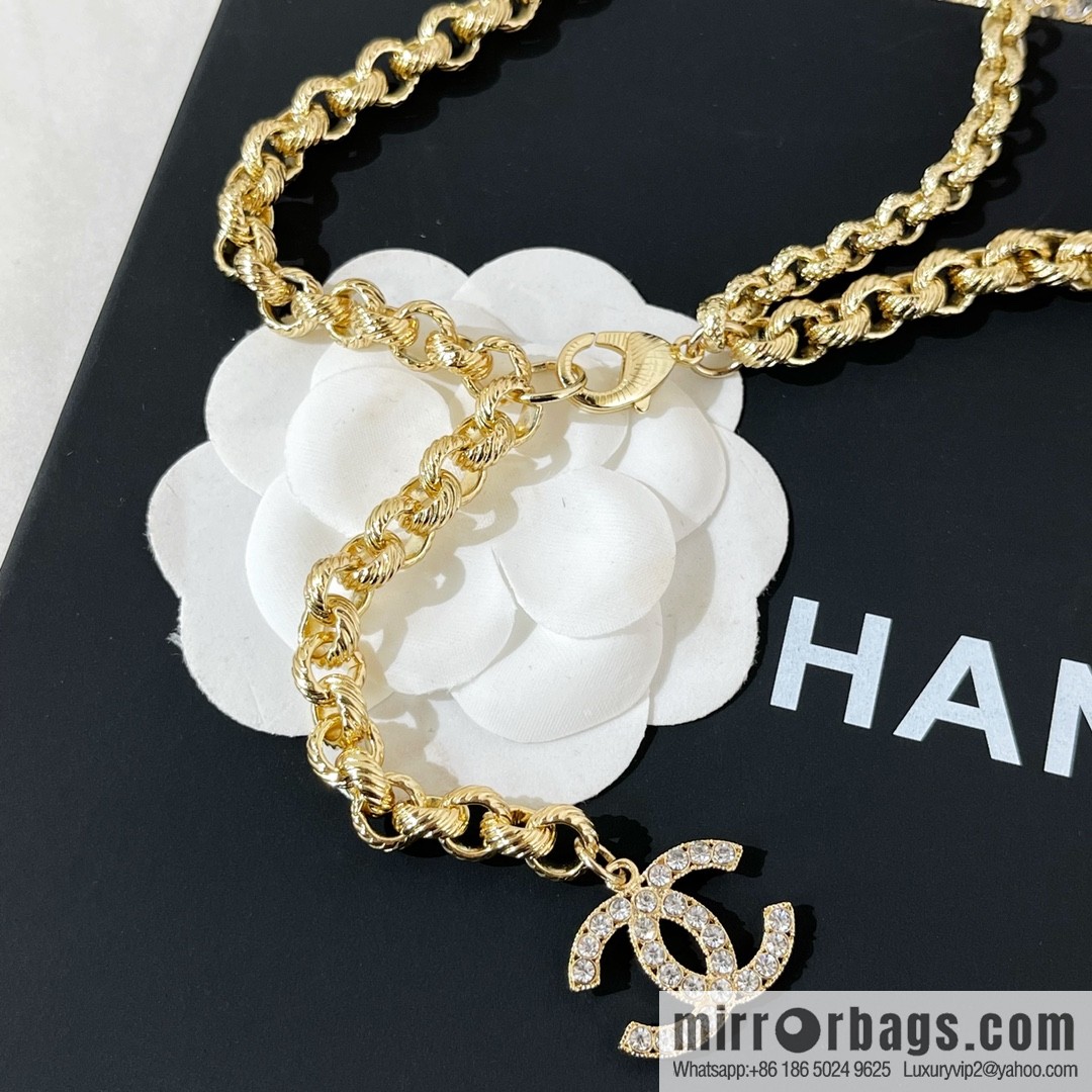New ☑️ Chanel Double C Full Diamond Letter Belt Waist Chain