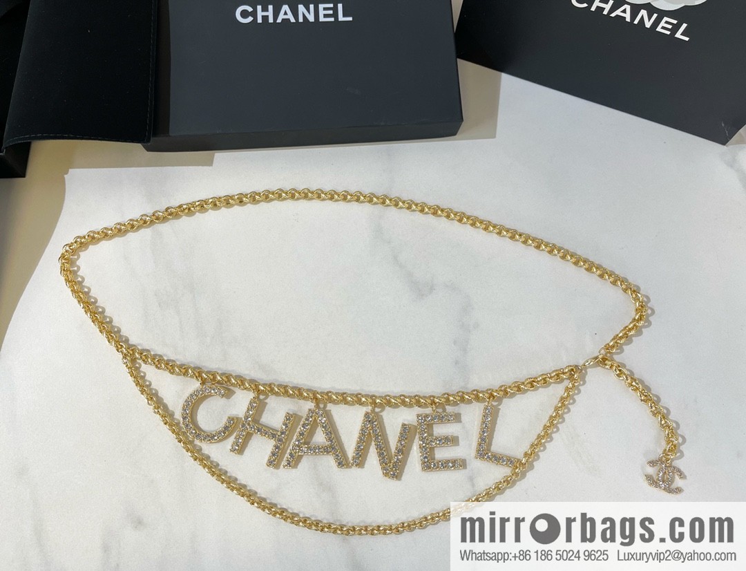 New ☑️ Chanel Double C Full Diamond Letter Belt Waist Chain