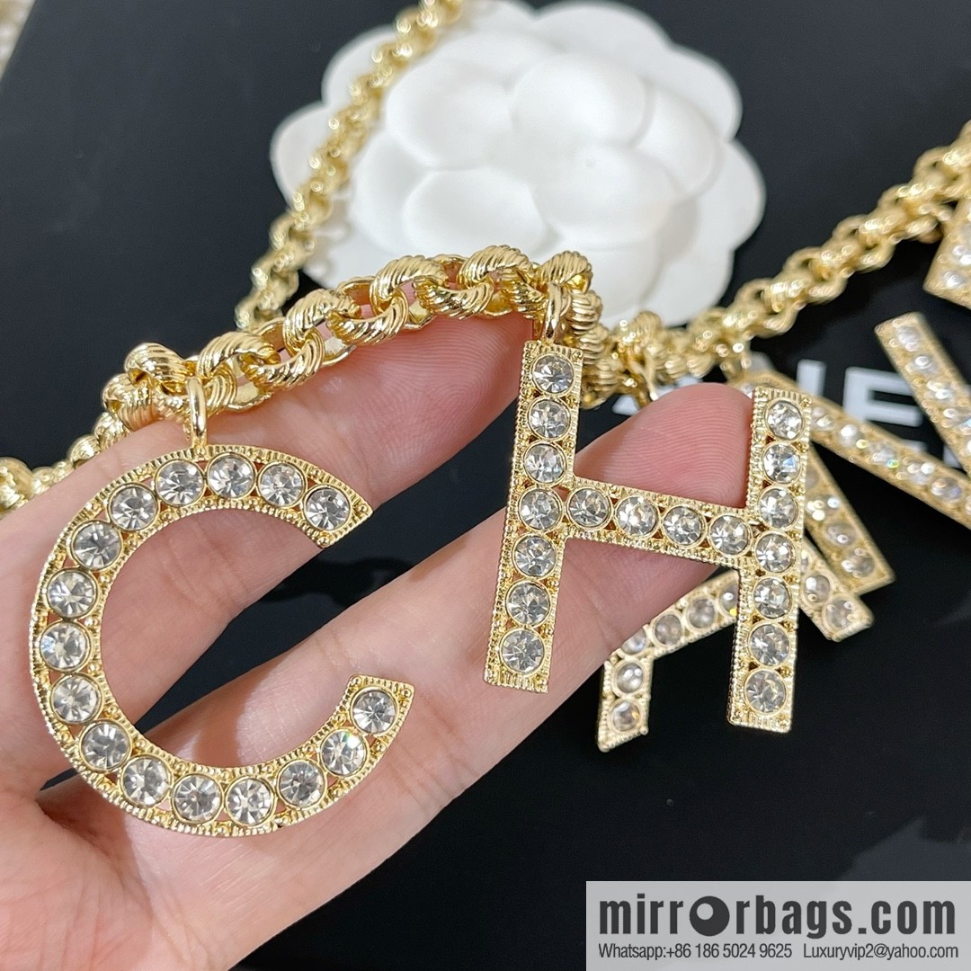 New ☑️ Chanel Double C Full Diamond Letter Belt Waist Chain