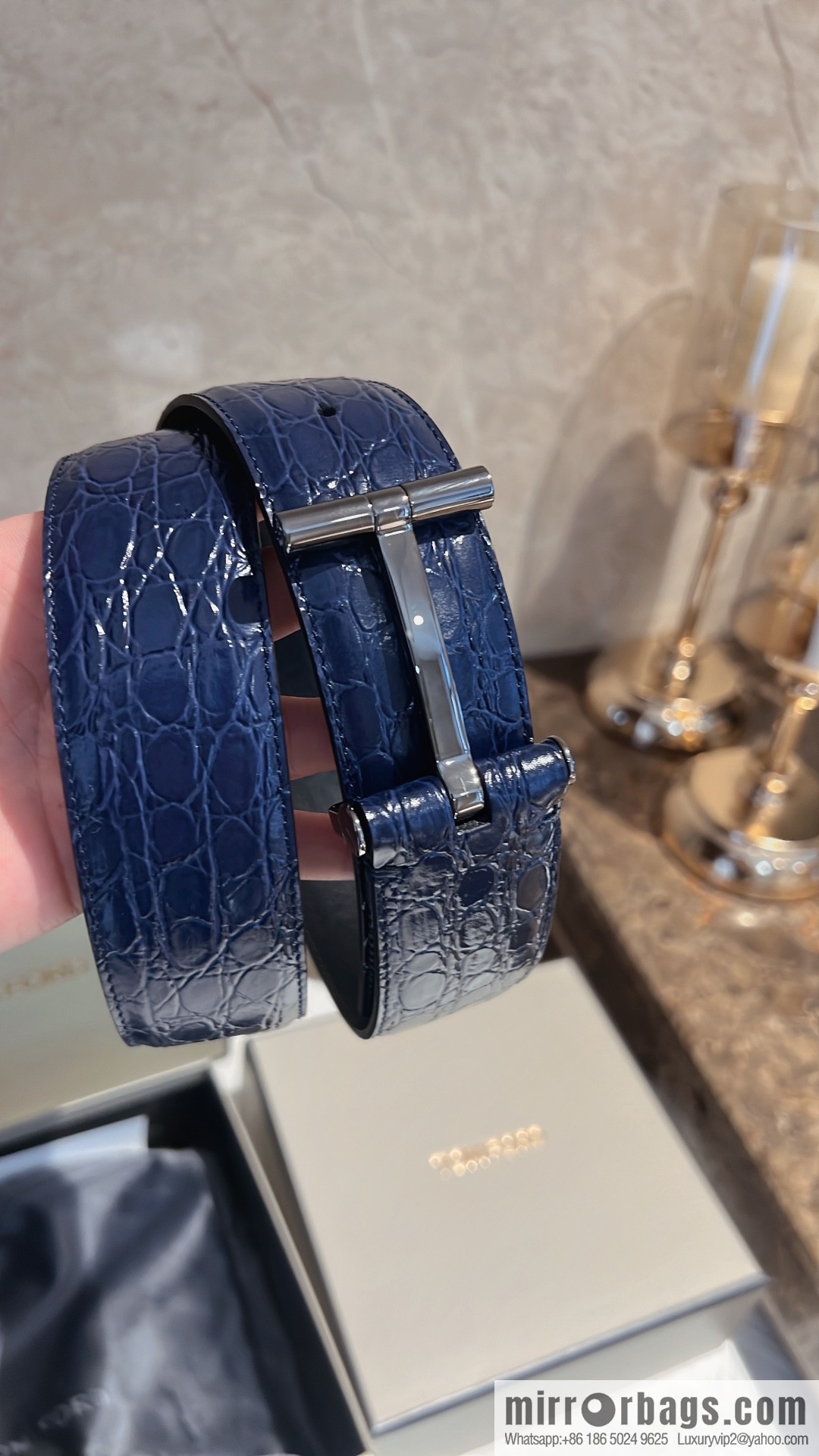TOMFORD Tom Ford, Men's T-Buckle Double-Sided Belt 4.0cm