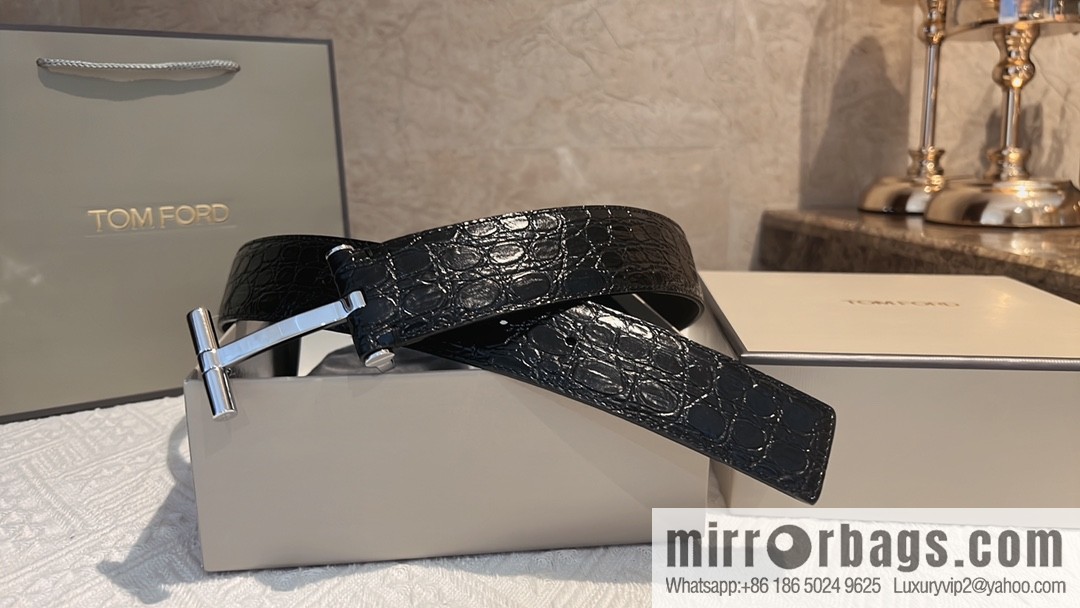 TOMFORD Tom Ford, Men's T-Buckle Double-Sided Belt 4.0cm